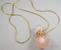 Carved Rose Quartz 18kt Gold and Diamond Perfume