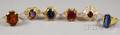 Six 18kt Gold Gemset Rings