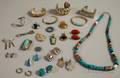 Group of Mostly Southwesternstyle Sterling and Hardstone Jewelry