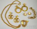 Six Pieces of Chanel Goldtone Costume Jewelry