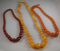 Three Amber Beaded Necklaces