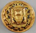 South American Highkarat Bicolor Gold Circle Brooch