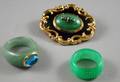 Three Green Hardstone Jewelry Items