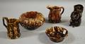 Five Rockingham Pottery Items