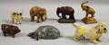 Five Cast Iron Animal Figural Doorstops and Two Still Banks