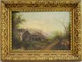 19th20th Century American School Oil on Artist Board View of a Southern Saw Mill