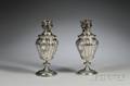 Pair of Boardman Glossop  Co Silverplated Oil Lamps