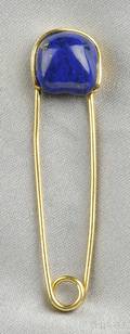 18kt Gold and Lapis Safety Pin Tiffany  Co