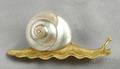 18kt Gold Shell and Diamond Snail Brooch