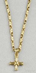 18kt Gold Cross PendantNecklace Bulgari