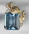 Aquamarine and Diamond Brooch Seaman Schepps