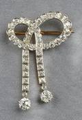 Edwardian Diamond Bow Brooch TB Starr