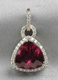 14kt White Gold Rubelite and Diamond Pendant