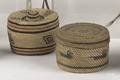 Two Northwest Coast coiled lidded baskets