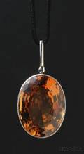 18kt White Gold and Imperial Topaz Pendant
