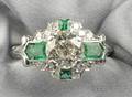 Platinum Emerald and Diamond Ring