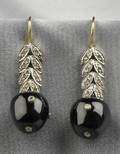 Onyx and Diamond Earpendants
