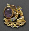 Egyptian Revival Amethyst and Enamel Brooch TB Starr