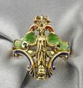Art Nouveau 18kt Gold and Enamel Ring Wiese