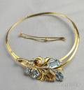 Retro 18kt Gold Aquamarine Citrine and Diamond Convertible Suite