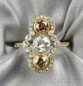 Edwardian Colored Diamond and Diamond Ring