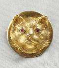 14kt Gold Cat PendantBrooch