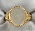 Antique 18kt Gold and Chalcedony Intaglio Seal Ring