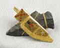 Unusual Native Americandesign Arrowhead and Enamel Brooch Shreve  Co