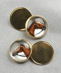 14kt Gold Reversepainted Crystal Cuff Links