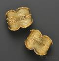 Rare Pair of Alaskan Gold Rush 14kt Gold and Gold Nugget Napkin Rings EA Suter