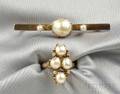 Antique 14kt Gold Pearl and Diamond Ring and Brooch