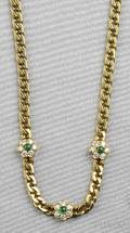 18kt Gold Emerald and Diamond Necklace Fred