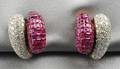 18kt Gold Ruby and Diamond Earclips