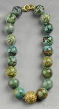 18kt Gold and Turquoise Bead Laura Necklace Katy Briscoe
