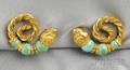 22kt Gold and Turquoise Earclips Zolotas