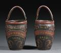 Pair of Painted Leather Fire Buckets