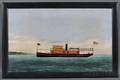 American School 19th Century American Passenger Steamboat in Coastal Waters