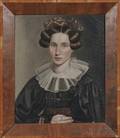 American School 19th Century Portrait of a Young Woman Wearing a Tortoiseshell Comb in Her Hair