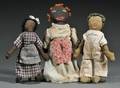Three Cloth Black Figure Dolls