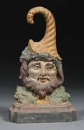 Polychromepainted Cast Iron Harvest Elf Doorstop