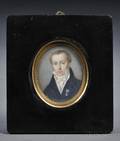 Continental School 19th Century Portrait Miniature of a Man Wearing a Medal