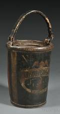 Federal Fire Society Paintdecorated Leather Fire Bucket