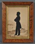 Auguste Edouart FrenchAmerican 17891861 Silhouette Portrait of a Gentleman Standing in an Army Encampment