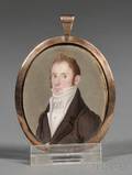 American School 19th Century Portrait Miniature of a Gingerhaired Gentleman
