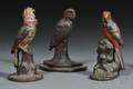 Three Cast Iron Bird on Perch Doorstops