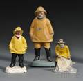 Three Painted Metal Old Salt Doorstop Figures