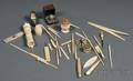 Group of Assorted Small Bone Ivory and Gold Sewing Implements and Devices