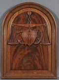 Carved Mahogany Patriotic Symbolic Plaque