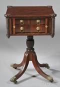 Federal Carved Mahogany and Mahogany Veneer Work Table