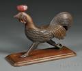 Carved Gilt and Polychromepainted Striding Rooster Figure